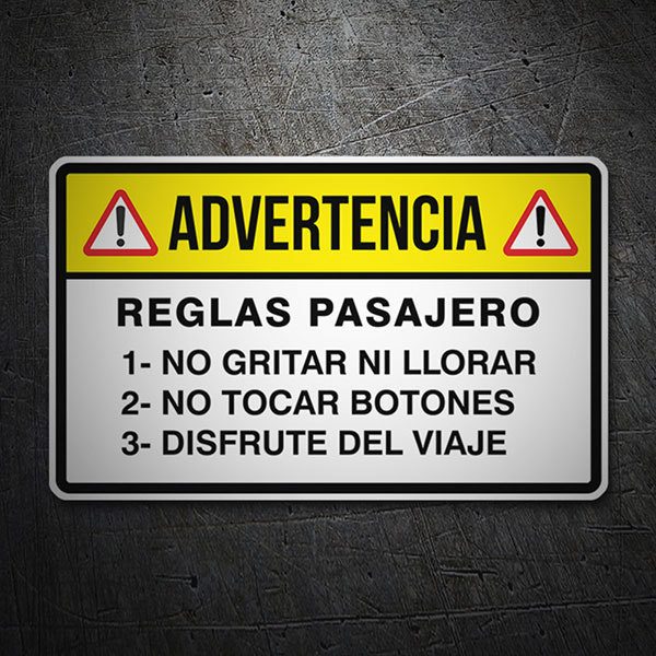 Autocollants: Reglas Pasajero