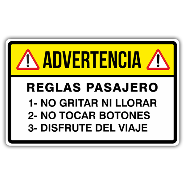 Autocollants: Reglas Pasajero