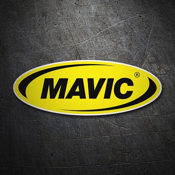 Autocollants: Mavic Ovale avec Texte Noir et Bord Jaune