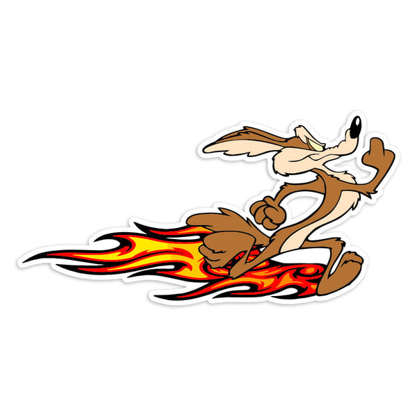 Autocollants: Vil Coyote Propulsion Flammes