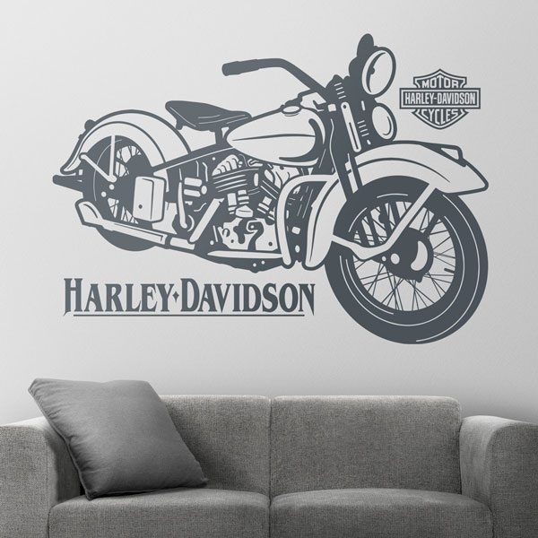 Stickers Muraux Harley Art De La Moto Pour Chambre DEnfants Harley Davidson Living Room Decor Art 