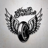 Autocollants: Harley Davidson, Roue avec ailes 2