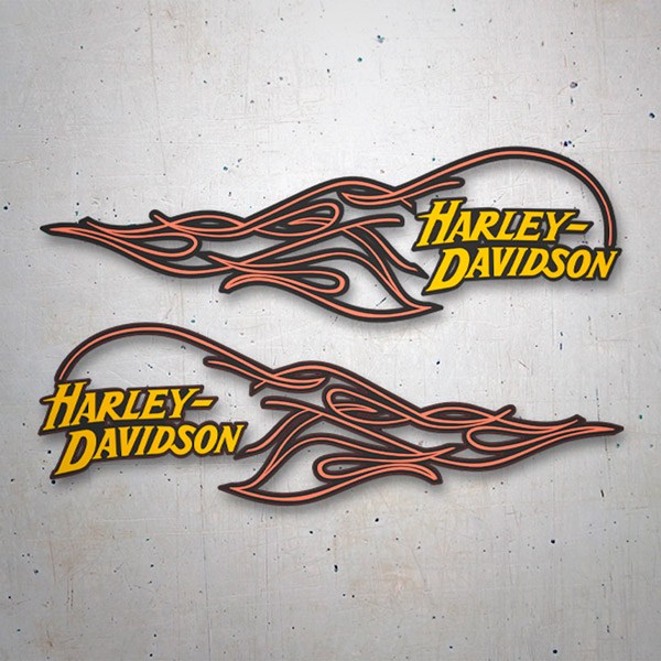 Autocollants: Set flammes Harley Davidson