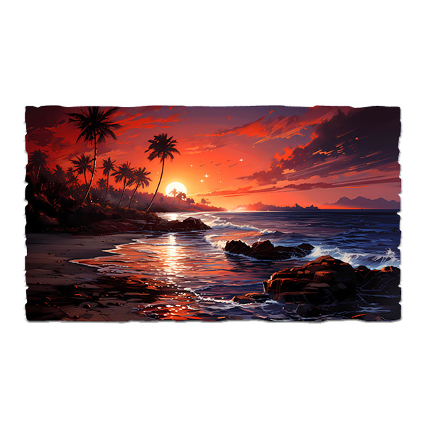 Stickers muraux: Coucher de soleil sur la côte