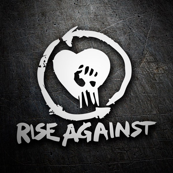 Autocollants: Rise Against avec C&oelig;ur et Poing