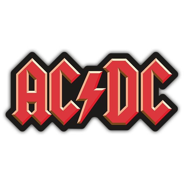 Autocollants: Logotype AC/DC avec &Eacute;clair