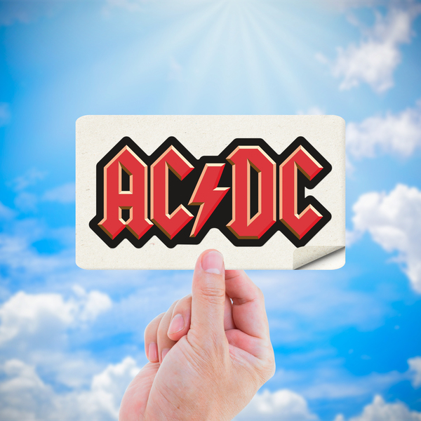 Autocollants: Logotype AC/DC avec &Eacute;clair