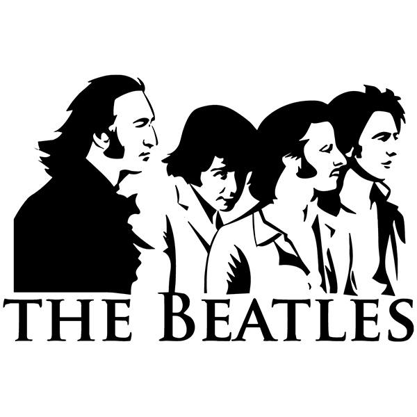 Autocollants: Silhouette de Quatre Membres de The Beatles