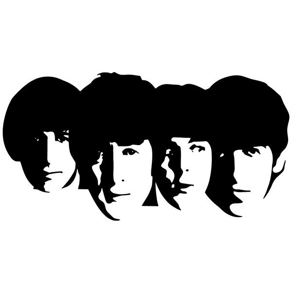 Autocollants: Silhouette des Quatre Membres de The Beatles
