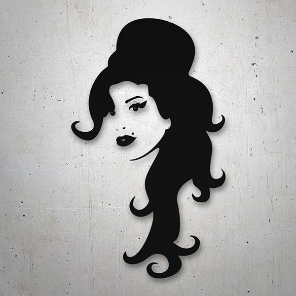 Autocollants: Profil d'Amy Winehouse avec Chapeau