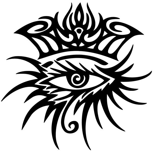 Autocollants: Oeil Stylis&eacute; avec D&eacute;tails Abstraits