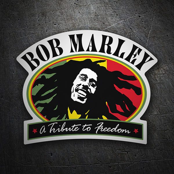 Autocollants: Tribute &agrave; Bob Marley avec Design Ovale