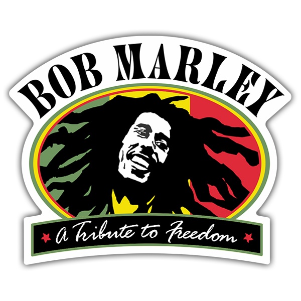 Autocollants: Tribute &agrave; Bob Marley avec Design Ovale