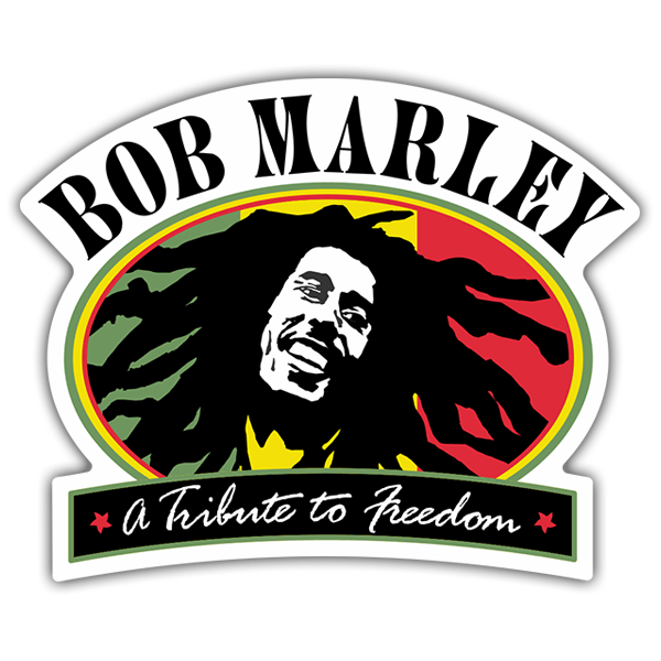 Autocollants: Tribute &agrave; Bob Marley avec Design Ovale
