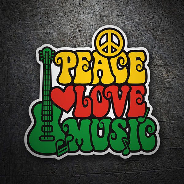 Autocollants: Peace Love Music 1