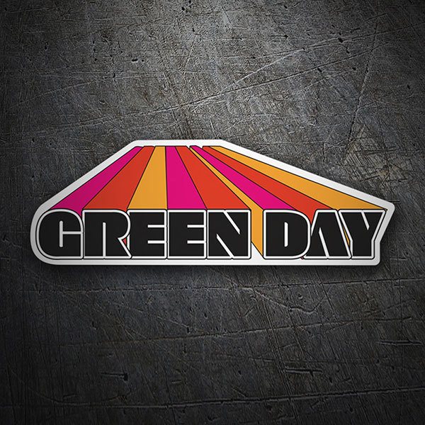 Autocollants: Green Day avec Lettres Majuscules et Bandes Diagon