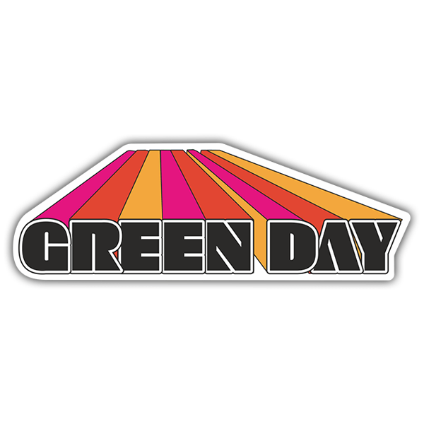 Autocollants: Green Day avec Lettres Majuscules et Bandes Diagon