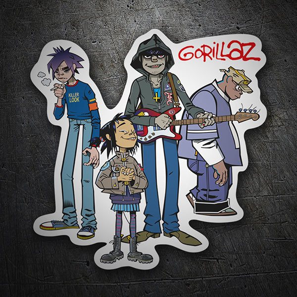 Autocollants: Design Vertical de Personnages Gorillaz
