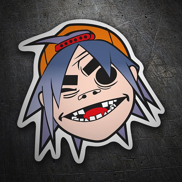 Autocollants: Gorillaz 2-D avec Casquette et Expression Moqueuse