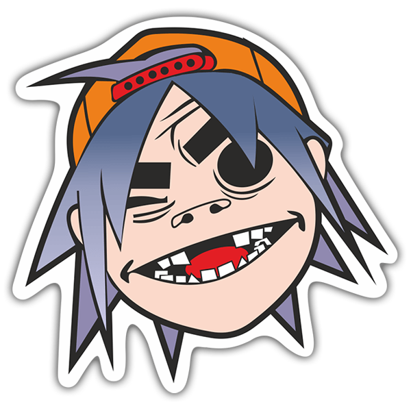 Autocollants: Gorillaz 2-D avec Casquette et Expression Moqueuse