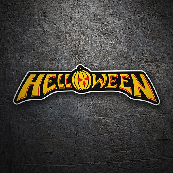 Autocollants: HELLOWEEN avec Citrouille en Design Horizontal