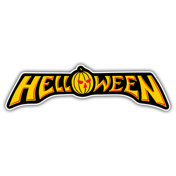 Autocollants: HELLOWEEN avec Citrouille en Design Horizontal