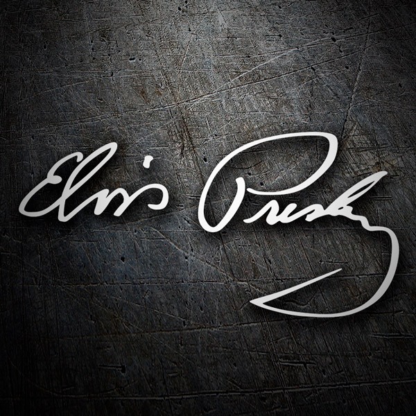 Autocollants: Autographe Elvis Presley en Caligraf&iacute;a &Eacute;l&eacute;gante