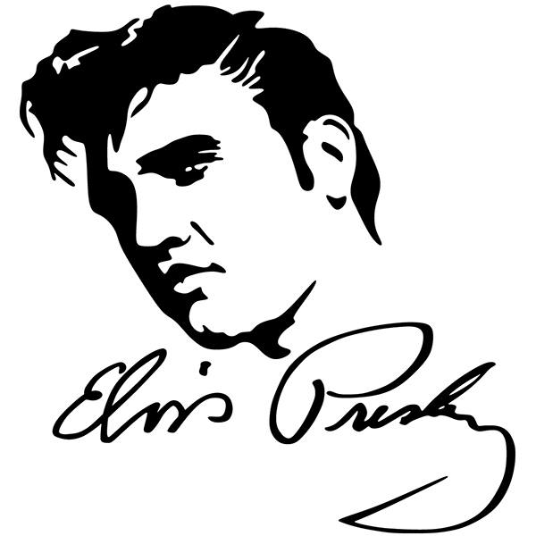 Autocollants: Elvis Presley Photo avec autographe
