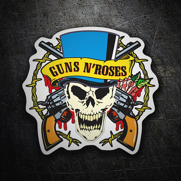 Autocollants: Guns N' Roses Crâne Couleur 1