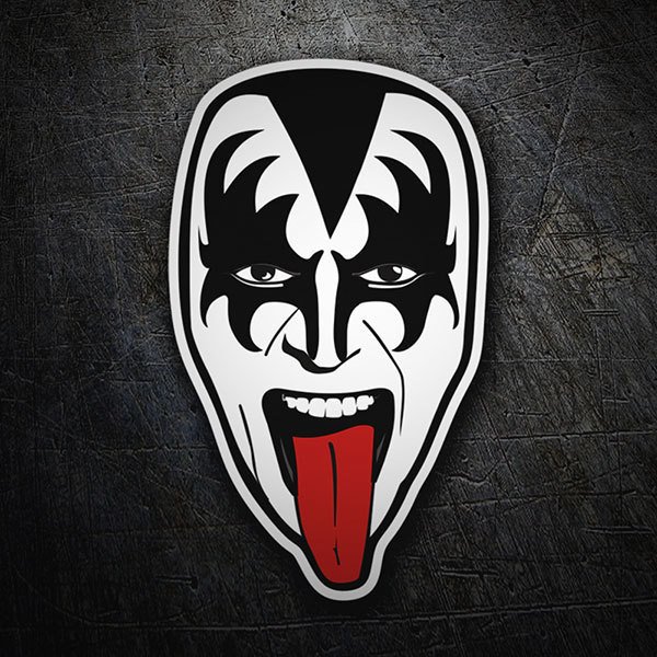 Autocollants: Visage de Gene Simmons avec Langue Sortie