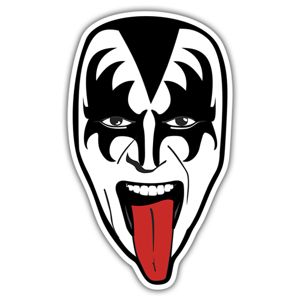 Autocollants: Visage de Gene Simmons avec Langue Sortie