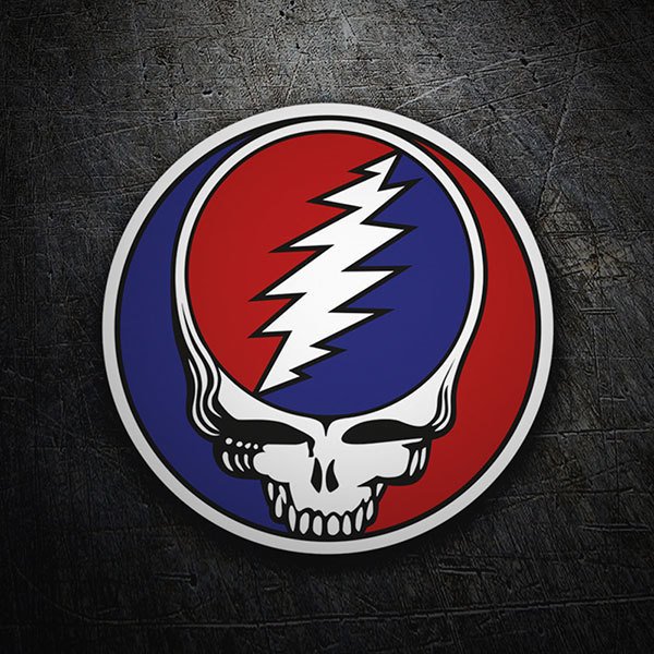 Autocollants: Grateful Dead avec T&ecirc;te de Mort Stylis&eacute;e
