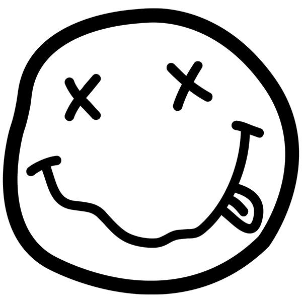 Autocollants: Smiley Ivre avec Nirvana