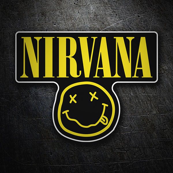 Autocollants: Nirvana et Smiley Ivre Noir