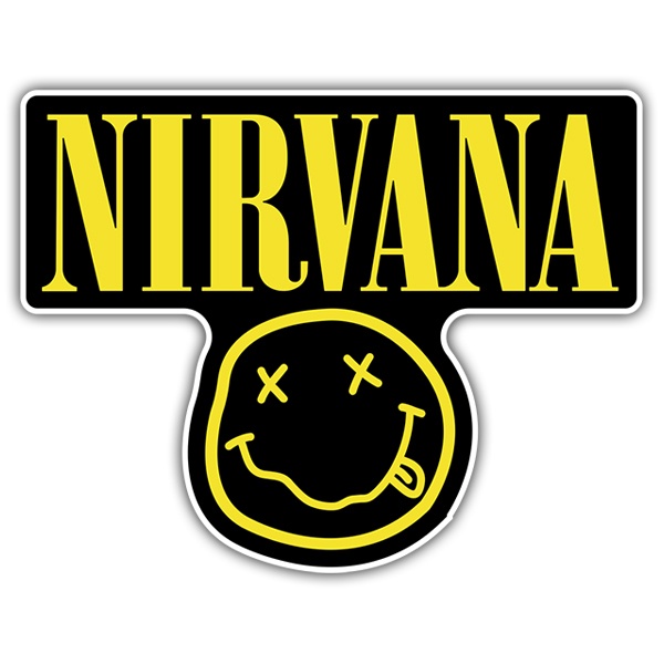Autocollants: Nirvana et Smiley Ivre Noir