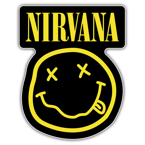 Autocollants: Nirvana avec Smiley Ivre Noir
