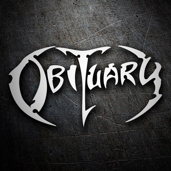 Autocollants: OBITUARY avec Typographie Gothique