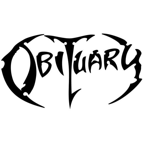 Autocollants: OBITUARY avec Typographie Gothique