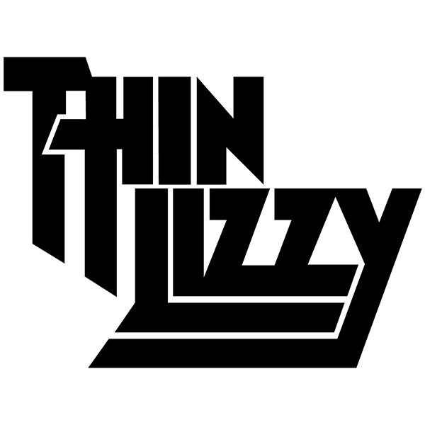 Autocollants: Thin Lizzy avec Texte Stylis&eacute; en Deux Mots