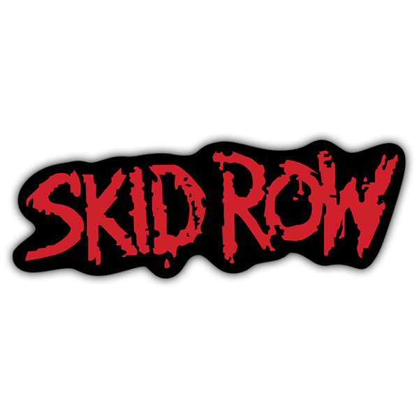 Autocollants: SKID ROW en Texte Irr&eacute;gulier Rouge