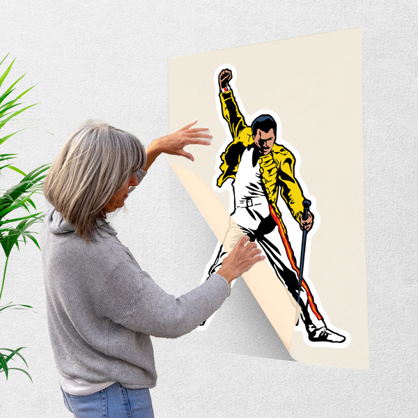 Autocollants: Freddie Mercury avec Veste Jaune