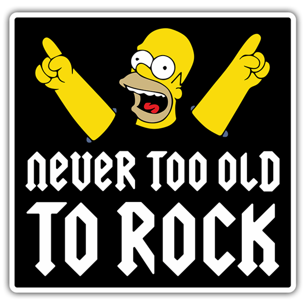 Autocollants: Homer Never too old to rock 0