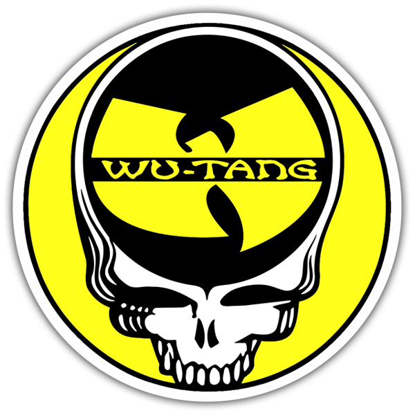 Autocollants: Calavera Estilizada con Logo de Wu-Tang Clan