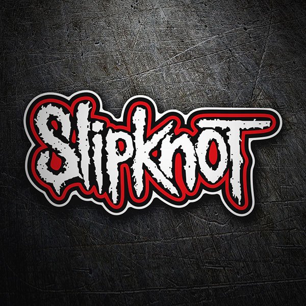 Autocollants: Slipknot avec Typographie Irr&eacute;guli&egrave;re et Us&eacute;e