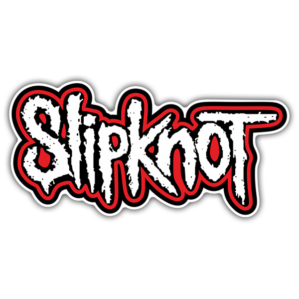 Autocollants: Slipknot avec Typographie Irr&eacute;guli&egrave;re et Us&eacute;e