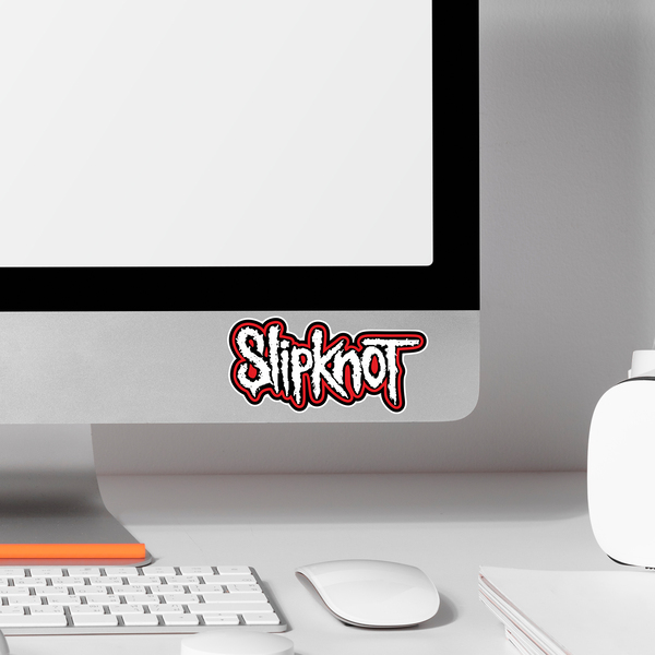 Autocollants: Slipknot avec Typographie Irr&eacute;guli&egrave;re et Us&eacute;e