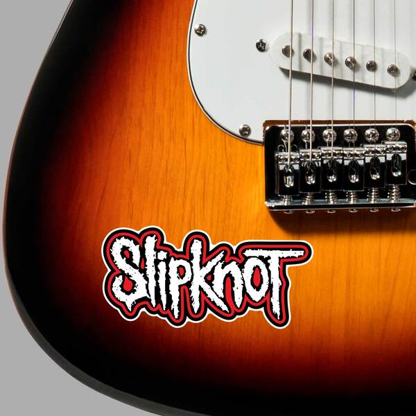 Autocollants: Slipknot avec Typographie Irr&eacute;guli&egrave;re et Us&eacute;e