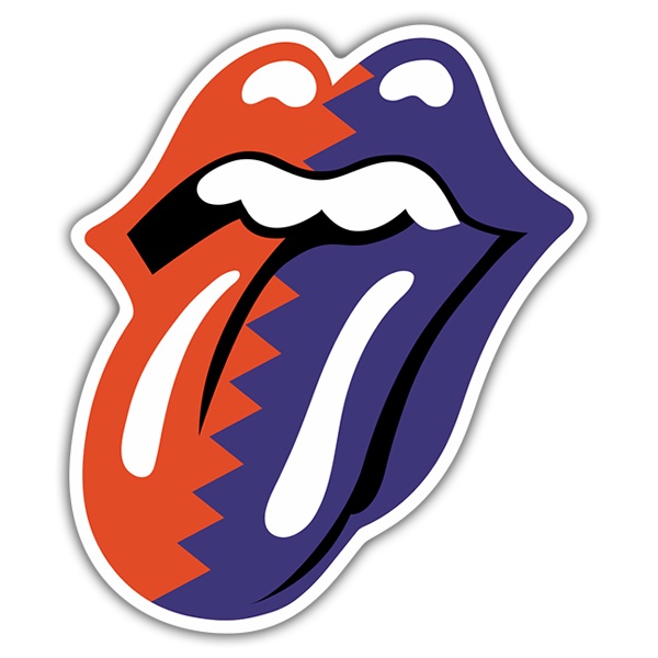 Autocollants: The Rolling Stones Langue bicolore