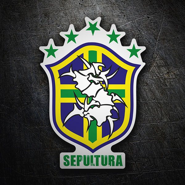 Autocollants: Sepultura + Bouclier du Brésil