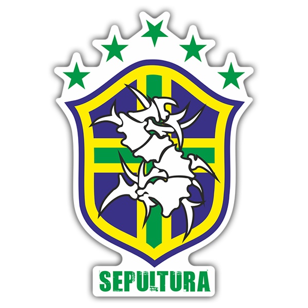 Autocollants: Sepultura + Bouclier du Brésil